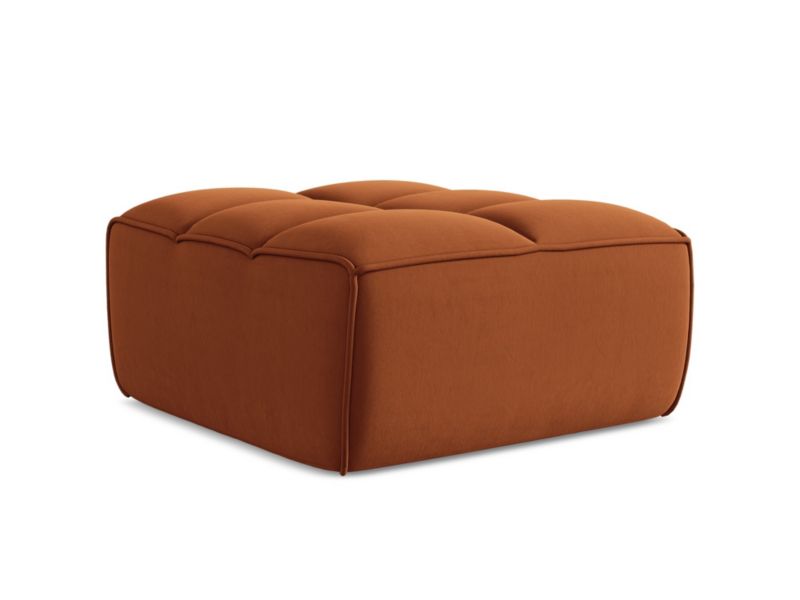 Pufa LaMiaSofa BELLUNO z tkaniny welwetowej 80x93 cm terakota 1 szt.