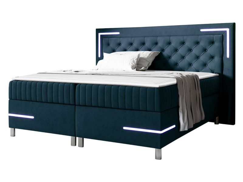 Łóżko kontynentalne MIRJAN 24 Tenosi 5 LED 120x200 granatowy 1 szt.