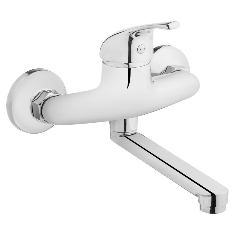 Bateria kuchenna zlewozmywakowa Invena Perea chrom z krótką wylewką 1 szt.