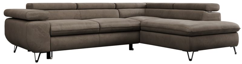 Narożnik MKS Meble PETER L strona prawa Brązowy welvet 1szt.