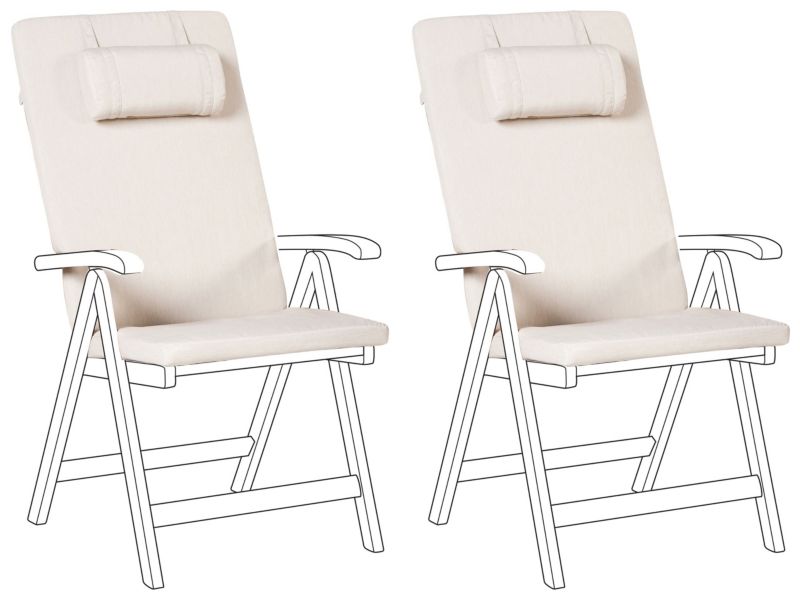 Zestaw 2 poduszek siedziskowych/oparciowych Java/amantea premium 50 x 70 cm Jasnobeżowy 1 par.