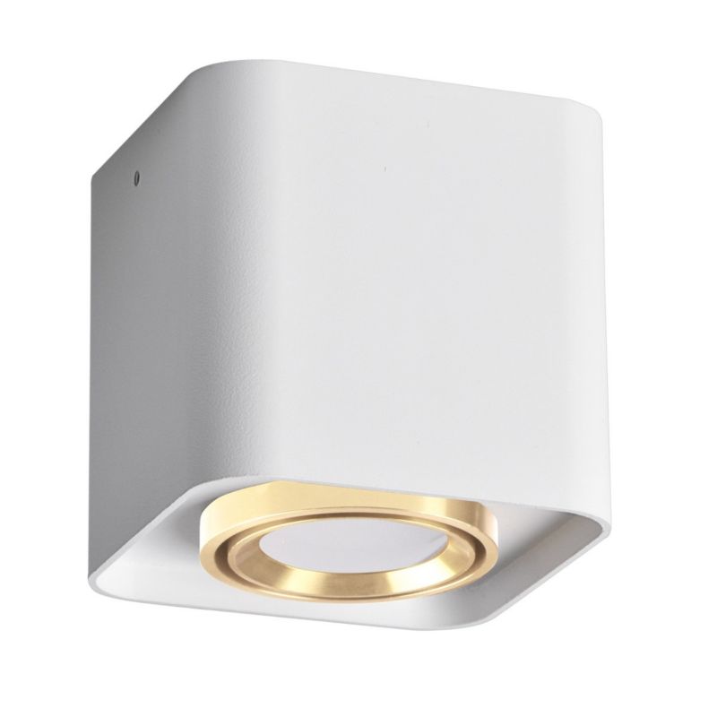 Reflektor spot Polux Xeno biało-złoty 1 x GU10 x 10W IP20 wym: 9,8 x 10 x 10 cm - 1 szt.