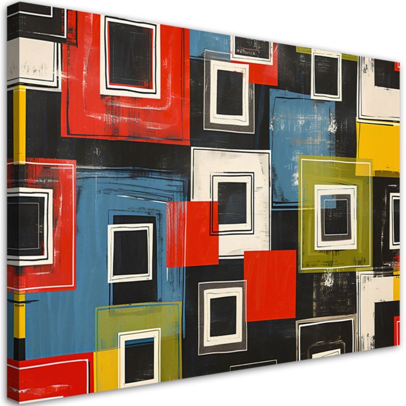 Obraz do salonu sypialni Feeby Kolorowa Abstrakcja Retro 90x60cm 1szt