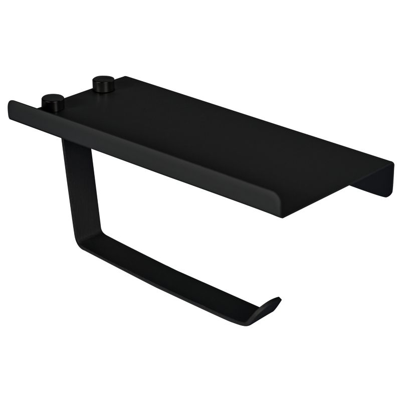 Uchwyt na papier toaletowy Sepio stalowe czarne z półką 1 szt.