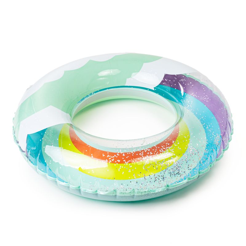 Koło dmuchane do pływania Be-active.pl materac na basen dla dzieci tęcza 1szt