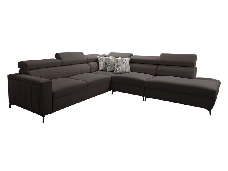 Narożnik MIRJAN 24 Baltico VIII prawy mglisty brąz/wzór w liście 1 szt.