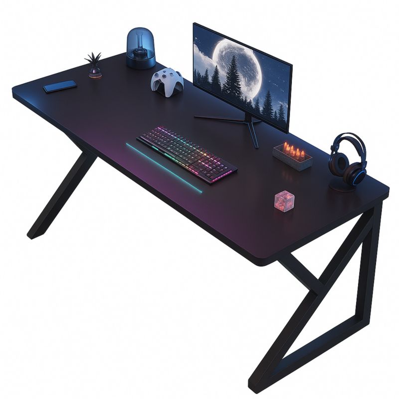 Biurko gamingowe nowoczesne czarne 120 cm 1 szt.