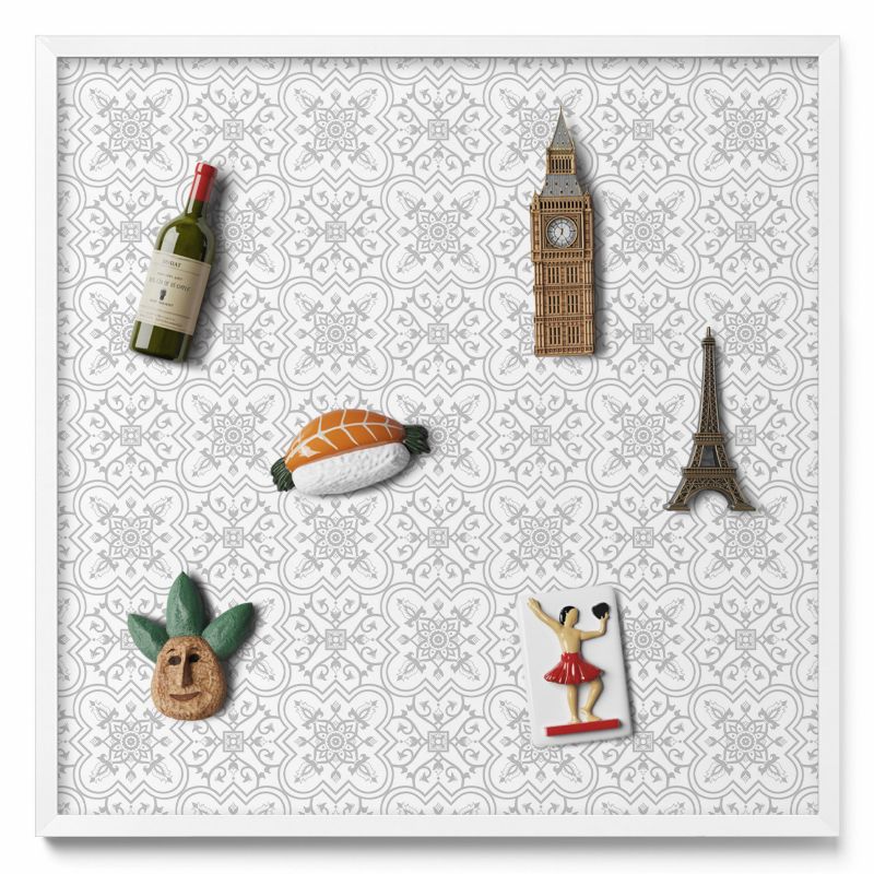 Tablica na magnesy z podróży Tulup 50x50 cm Regulrny wzór ornamentów w białej ramie 1 szt.