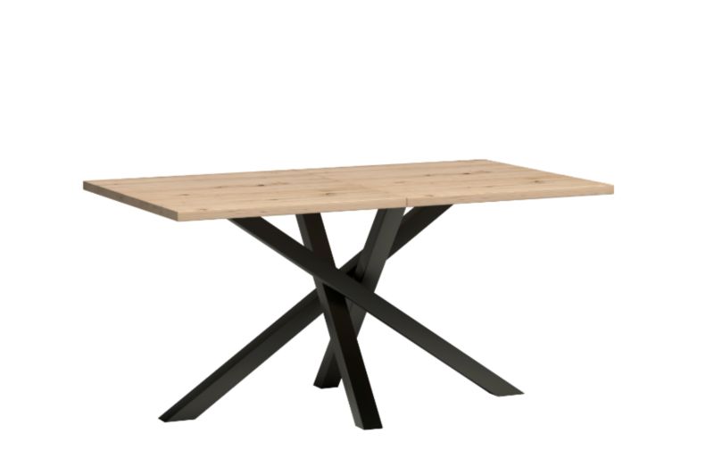 Stół rozkładany Furnidea 160-260 cm nogi metal loft czarny dąb artisan CALI 1 szt.