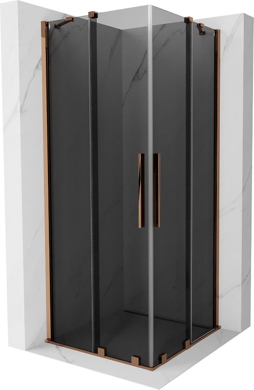 Kabina prysznicowa Mexen Velar Duo rozsuwana 100 x 100 cm grafit różowe złoto 1 szt.