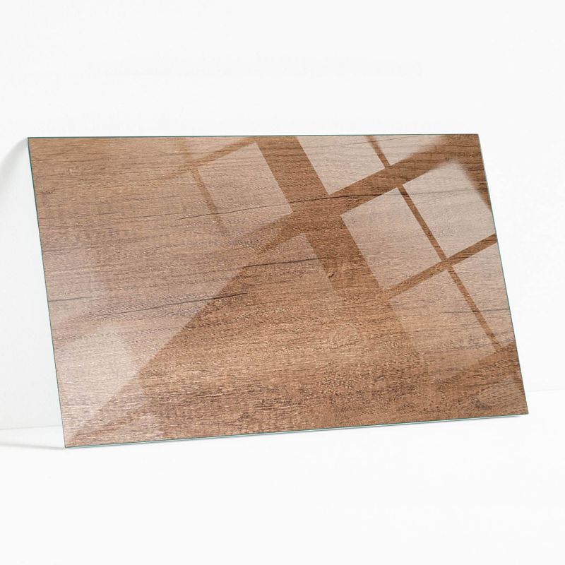 Blat Szklany z Nadrukiem Wallfluent 120x80 cm Wzór z fakturą drewna 1 szt.