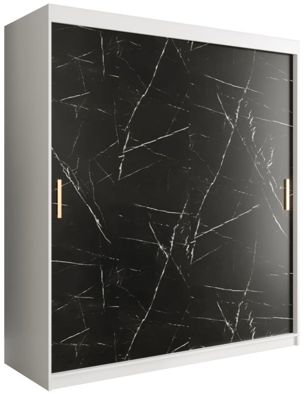Szafa przesuwna Garderoba Abiks Marmur T 180 biały + czarny 1 szt.