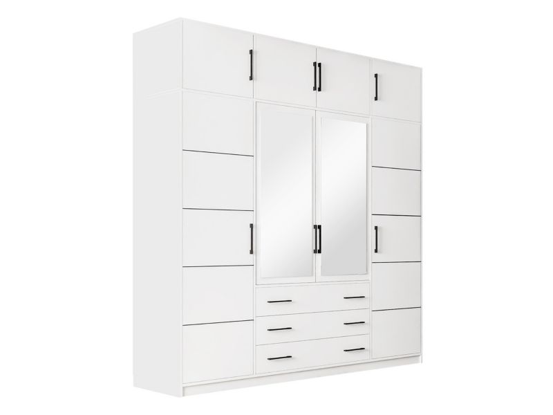 Szafa z szufladami MIRJAN 24 Bali 240 + nadstawka biały 1 szt.