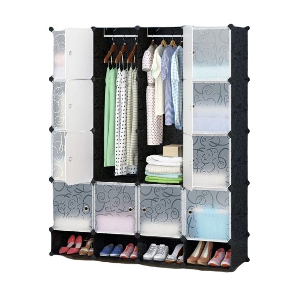 Szafa modułowa Rebiko na ubrania i buty z przezroczystymi półkami 1 szt.