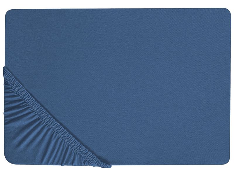 Prześcieradło z gumką Janbu Bawełna 160x200 cm Granatowy 1 szt.
