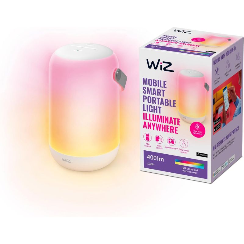Lampka Biurkowa LED WiZ Nocna 13.5W 400lm 2200-6500K RGB + TW 19.3cm Inteligentna Smart WiFi Bluetooth Aplikacja 1 szt.