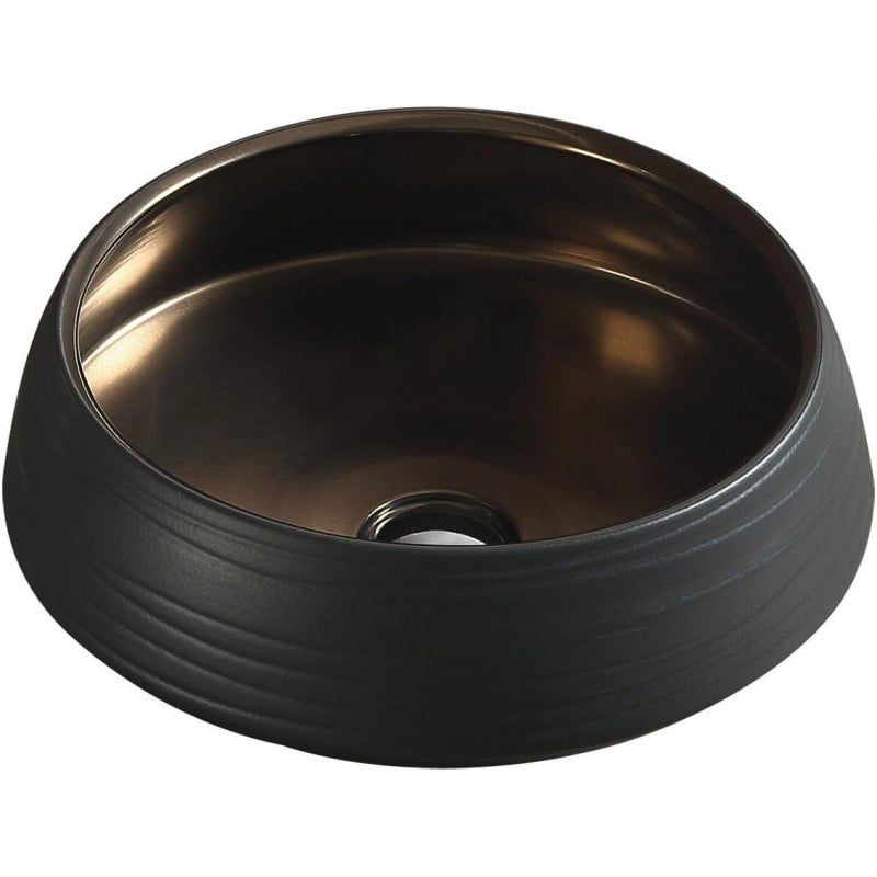 Umywalka nablatowa Mexen Ariana czarna/złota 43x43 cm 1 szt.