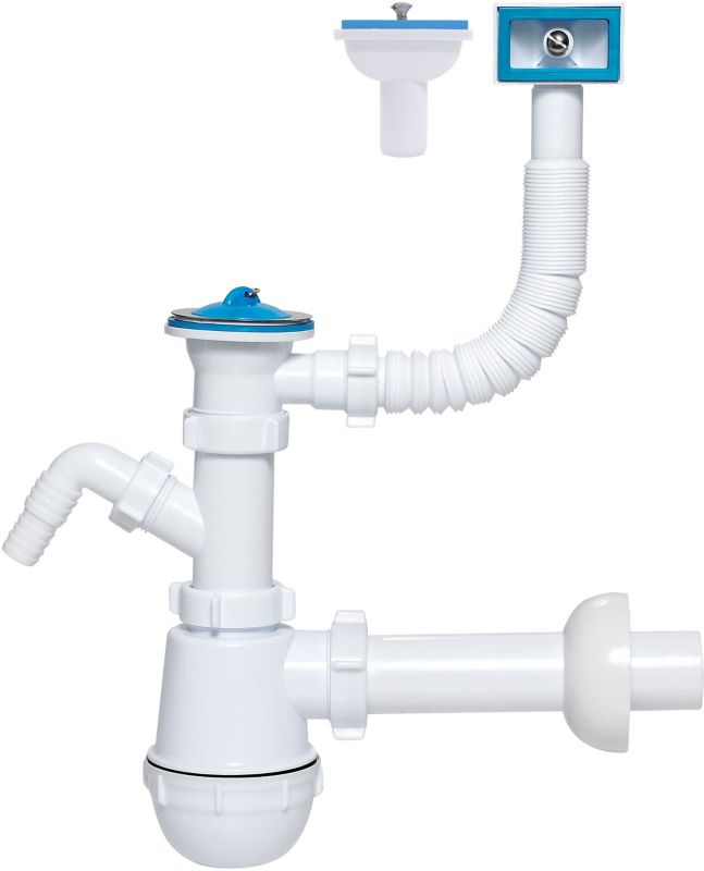 Syfon do zlewozmywaka 1-komorowego Ani-plast 50 mm pralka / przelew