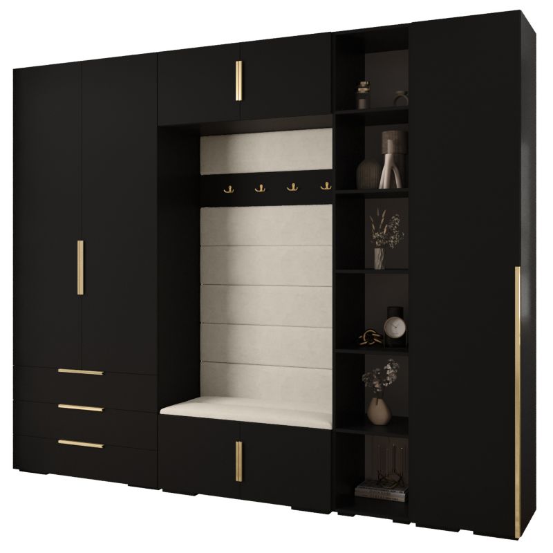 Garderoba do przedpokoju Abiks INOVA 1 Z11 czarny+złoty+manila02 1szt.