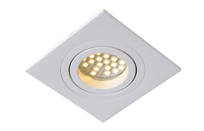 Oprawa sufitowa wpuszczana Lucide Tube biała ruchoma 1 x GU10 x 50W IP20 wym: 9 x 9 cm kwadratowa - 1 szt.