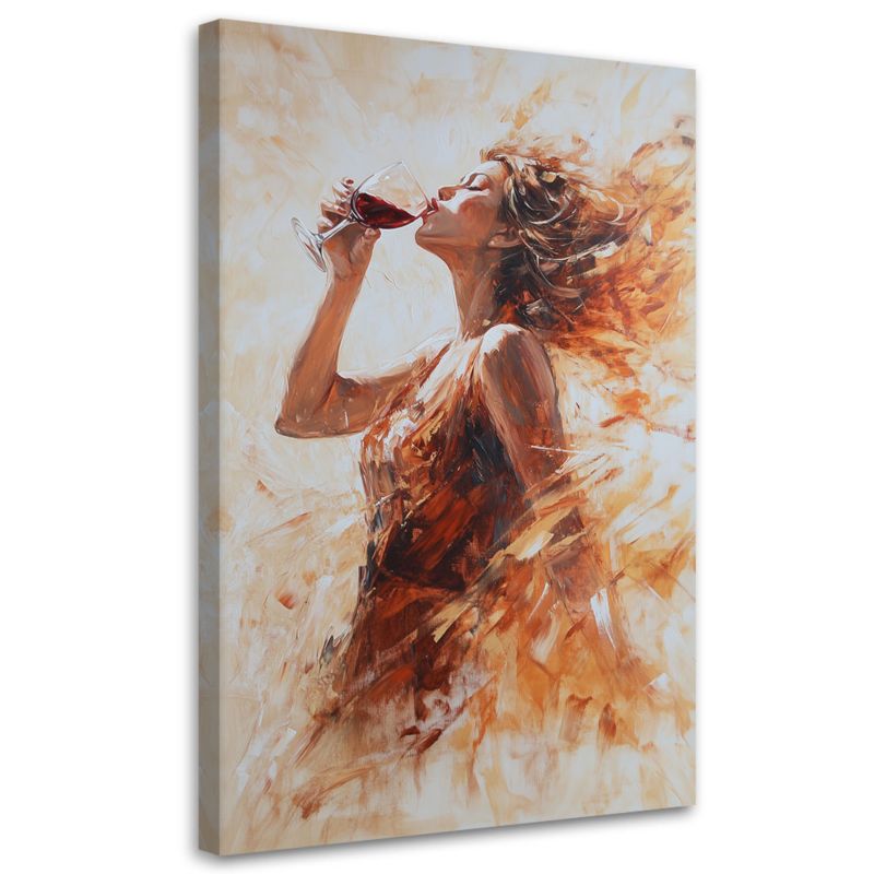 Obraz na płótnie Feeby Kobieta z winem Glam 60x90cm 1szt