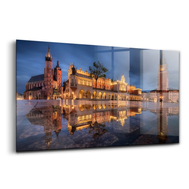 Szklany Obraz Ścienny Wallfluent 140x70 cm Kraków Rynek Sukiennice 1 szt.