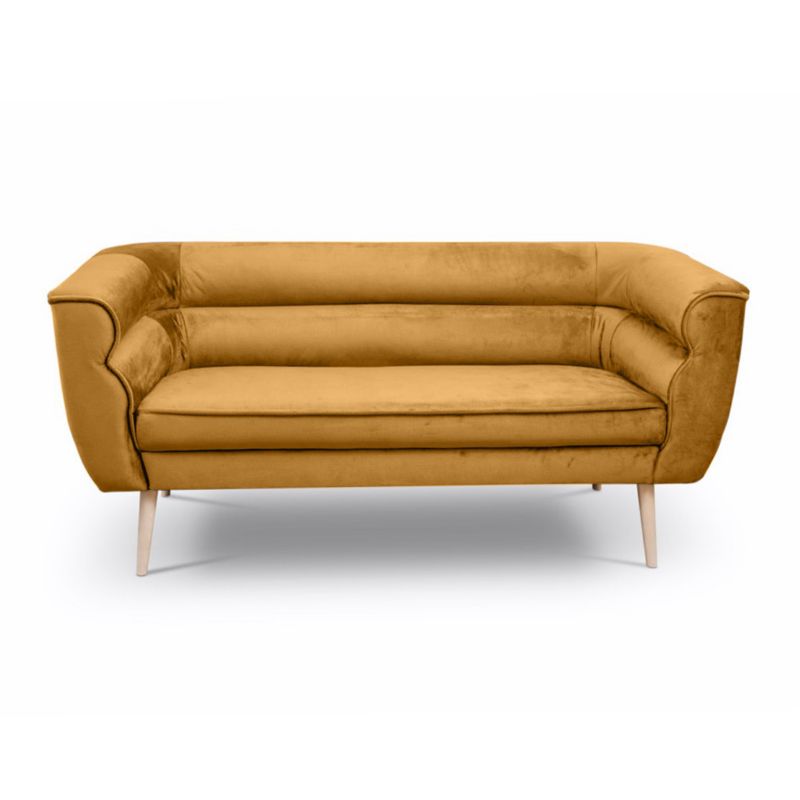 Sofa trzyosobowa Bettso Maro na drewnianych nogach w stylu skandynawskim miodowy 1szt.