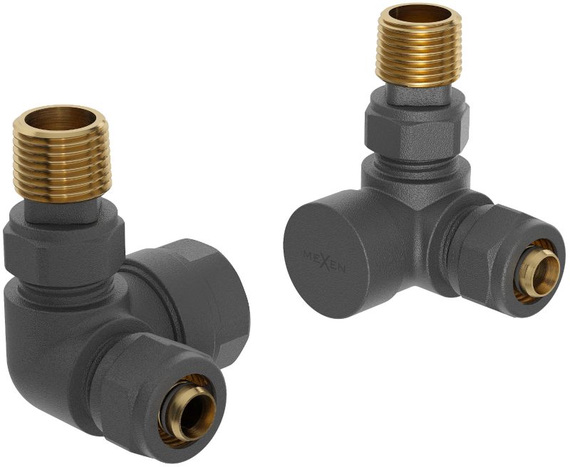 Zawory grzejnikowe osiowe Mexen W903 antracyt 1 szt.