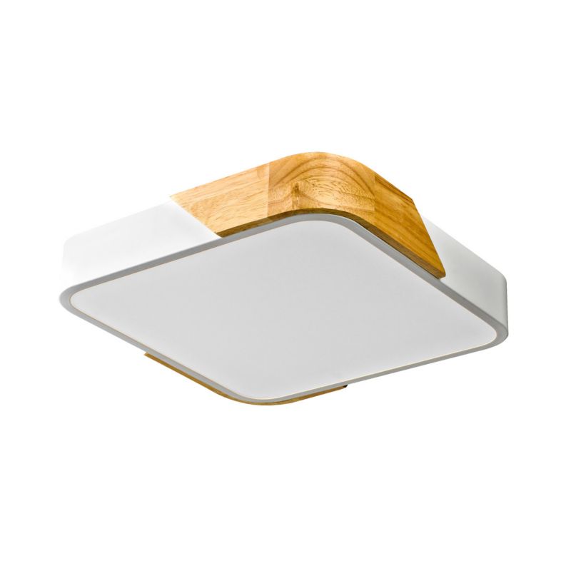 Plafon sufitowy Italux Santer jasne drewno-biały LED 24W 3000K 2400lm IP20 wym: 5,5 x 32 x 32 cm drewno - 1 szt.