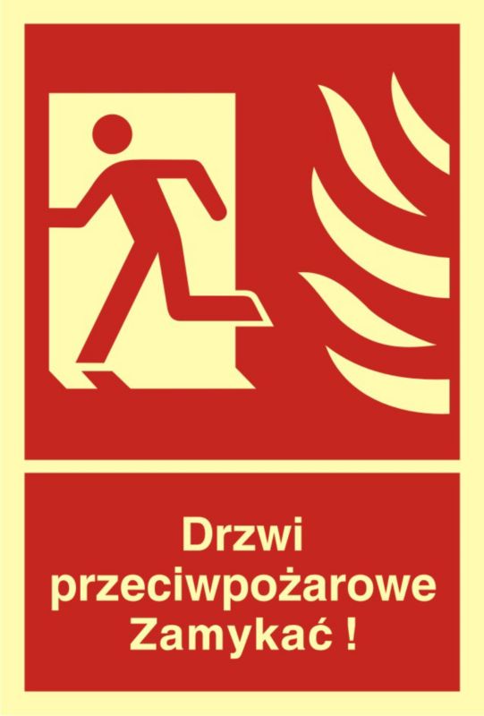 Znak Drzwi przeciwpożarowe zamykać