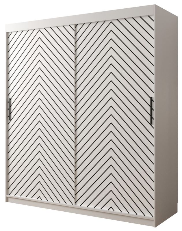 Szafa przesuwna Garderoba Abiks Jodełka 1 180 biały + biały 1 szt.