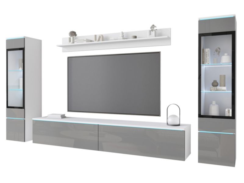 Meblościanka MINIO go for it VEVE 2 biały/ szary połysk , 1 szt.