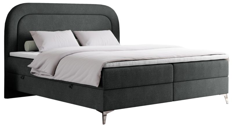 Łóżko kontynentalne MKS Meble EIRA 180x200 H3 ciemnoszary struktura 1szt.