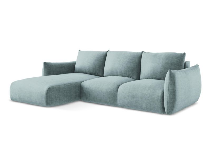 Narożnik lewostronny z funkcją spania LaMiaSofa SAVONA z tkaniny strukturalnej 242x162 cm jeans 1 szt.