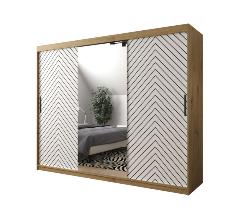 Szafa przesuwna Garderoba Abiks Jodełka 2 250 artisan + biały 1 szt.