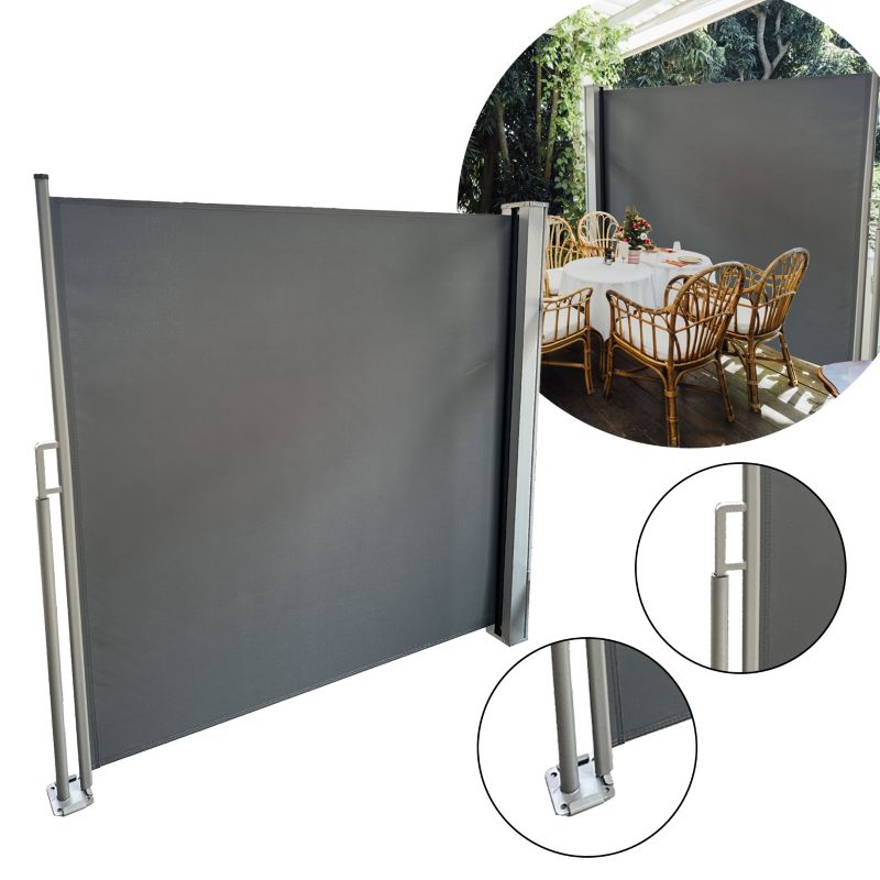 Markiza Boczna zasłona na taras 4iQ Group 3x2m antracyt 1 szt.