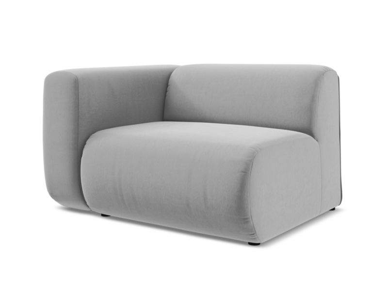 Moduł z podłokietnikiem lewy Makamii Ekahi z tkaniny welwetowej 114x89 cm szary 1 szt.