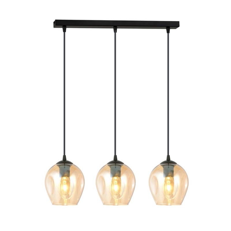 Lampa sufitowa Emibig Istar czarno-miodowy wym: 100 x 70 x 14 cm 3xE27 x 15W 1 szt.