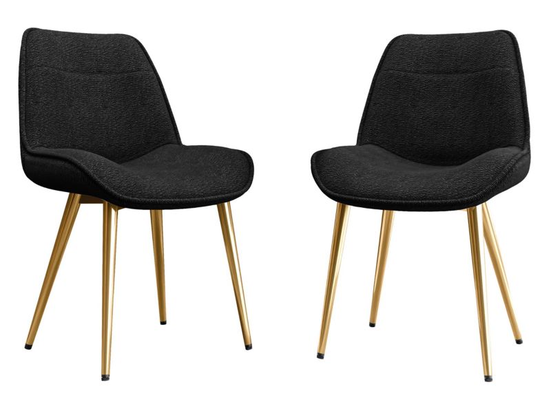Komplet dwóch nowoczesnych krzeseł MIRJAN 24 Muz DC-1084/GL Boucle czarny 2 szt.