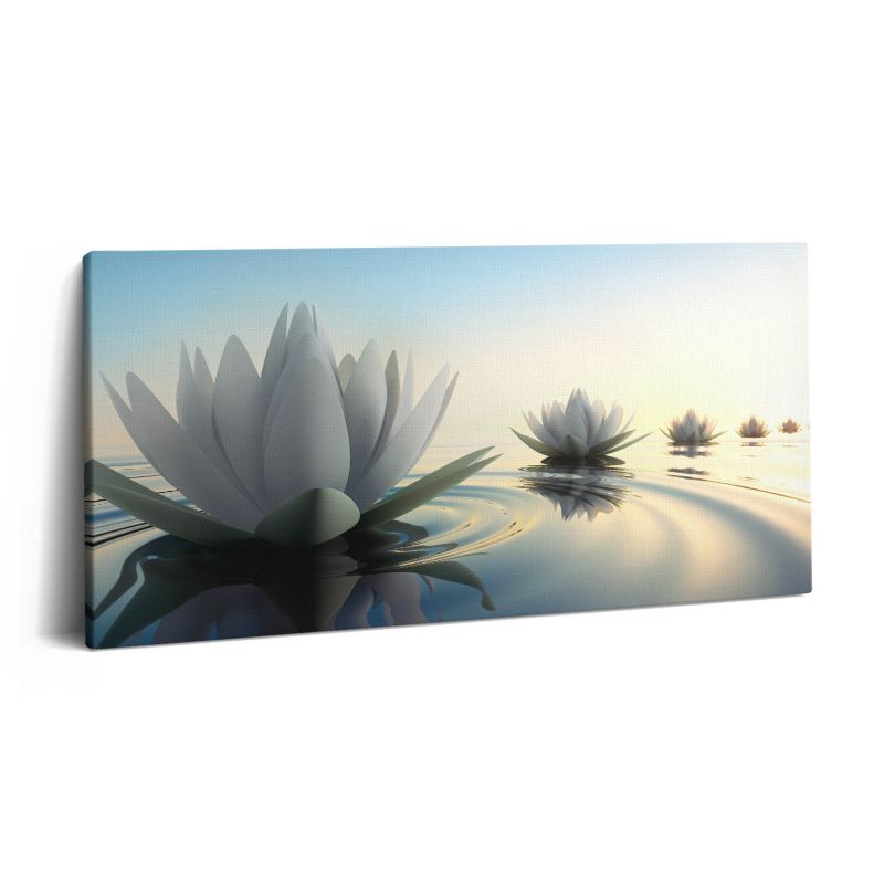 Obraz na płótnie Wallfluent 140x70 cm Kwiaty lilie na wodzie 1 szt.