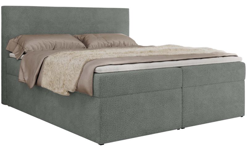 Łóżko kontynentalne MKS Meble JAGUAR 140x200 H3 szary struktura 1szt.