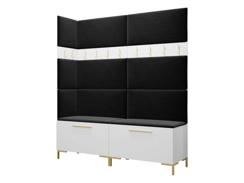 Garderoba MIRJAN 24 Zilion V biały + czarny 1 kpl.