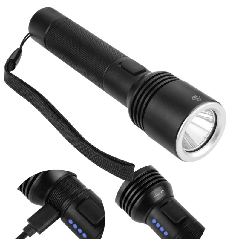 Latarka LED taktyczna Germina przenośna IP44 5 trybów + SOS 14 GODZIN PRACY 1szt.