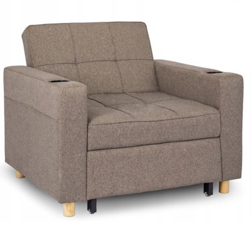 Fotel Solor Wypoczynkowy Mebel Elite Amerykanka z Funkcją Spania Beżowy 1 szt