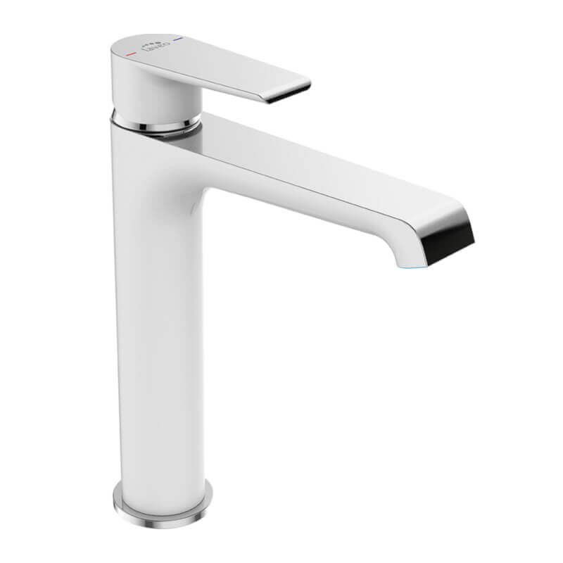 Bateria umywalkowa Laveo Largo stojąca chrom-biała 1 szt.