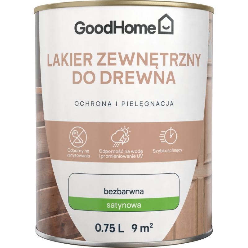 Lakier zewnętrzny GoodHome bezbarwny satyna 0,75 l