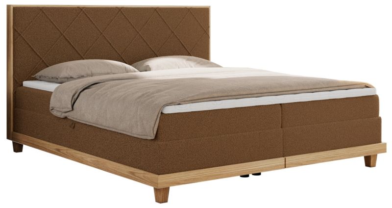 Łóżko kontynentalne MKS Meble CAICOS 180x200 H3 brązowy boucle 1szt.