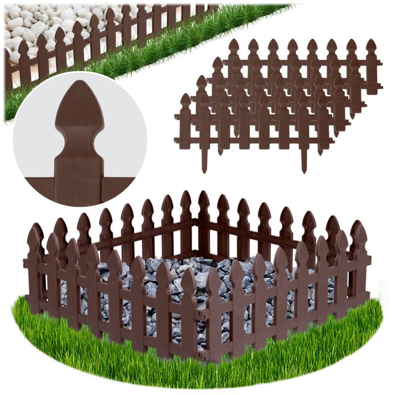 Palisada ogrodowa obrzeże ogrodowe trawnikowe brązowe Plonos tworzywo płotek 240 cm 1 szt.