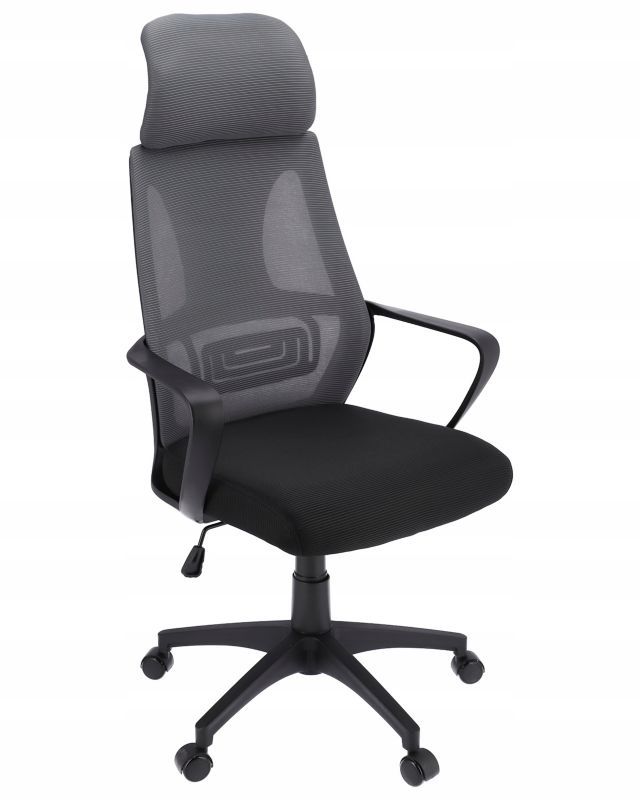 Fotel ergonomiczny JUMI do biura biurka obrotowy krzesło FUTURA odcienie szarości 1 szt.