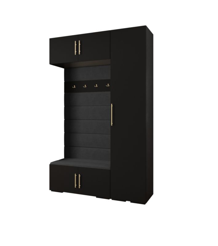 Garderoba do przedpokoju Abiks INOVA 3 Z19 czarny+złoty+manila18 1 szt.